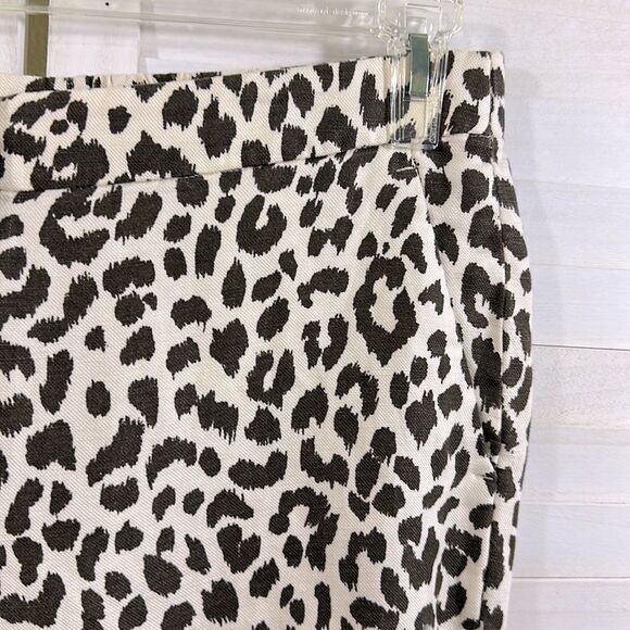 J. Crew Linen Blend Pants Size 12 Leopard Print - Picture 4 of 11